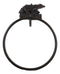 Cast Iron Rustic Cabin Bathroom Black Bear By Pine Trees Hand Towel Ring Holder