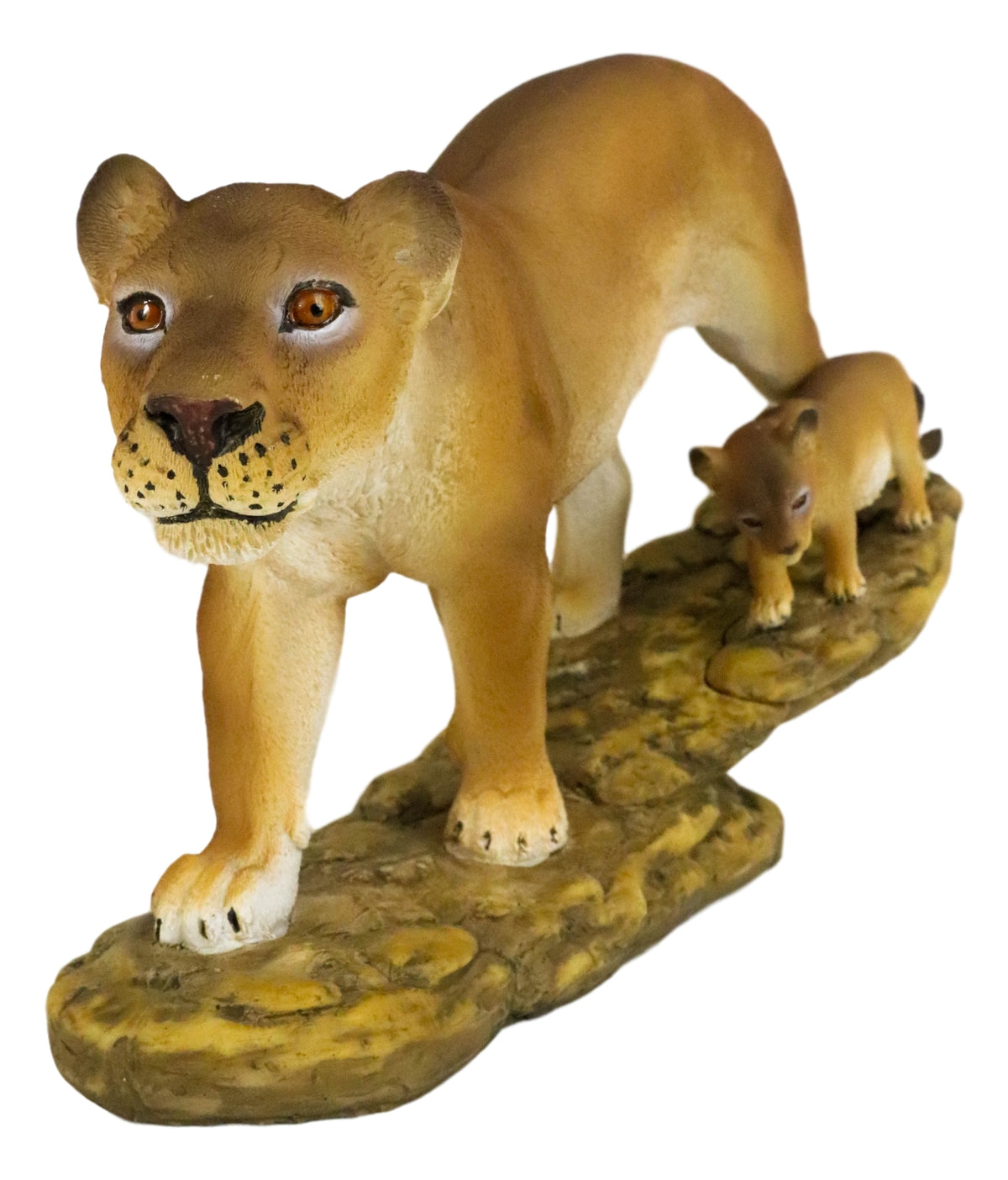 Safari African Lion Queen Lioness With Cub Family Statue 11"L Animal Collectible