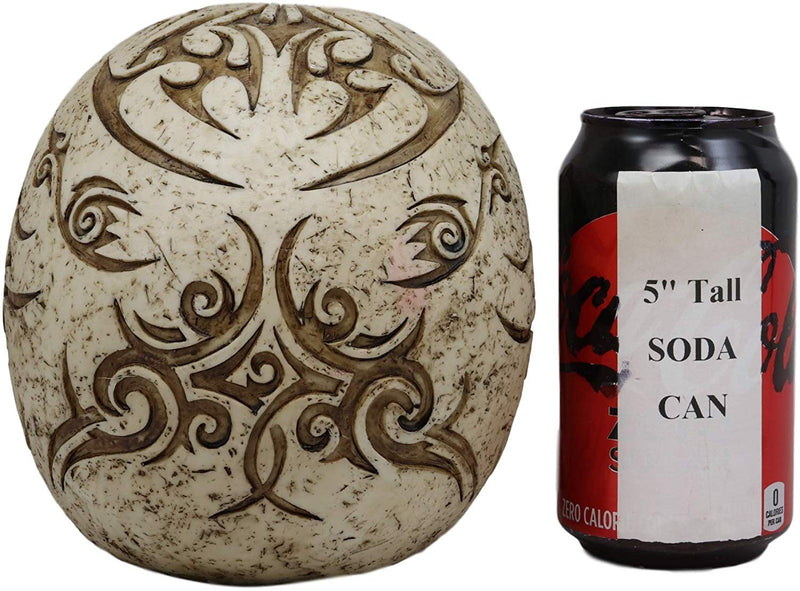 Ebros Gothic Samoan Lace Tribal Tattoo Lovers Symbols Skull Figurine 8"L Skeleton Head
