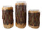 Southwestern Native American Indian Pow Wow Drums Votive Candle Holders Set Of 3