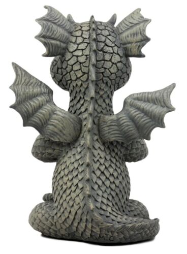 Ebros Zen Meditating Buddha Fiery Yoga Dragon Garden Statue Faux Stone Finish 10"H