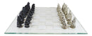 Ebros Gothic Vampires VS Werewolves Dracula Chess Pieces and Glass Board Set