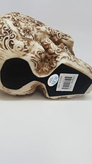 Skull Engraved with Floral Patterns Collectible Desktop Figurine Gift 6 Inch