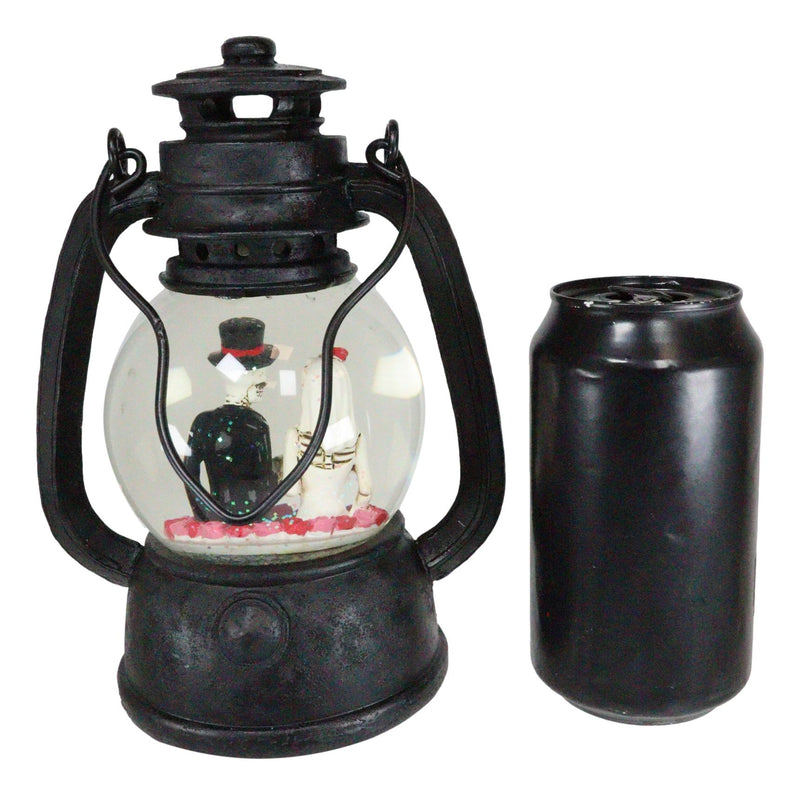 Ebros Gothic Eternal Skeleton Wedding Couple Water Globe LED Night Lantern