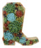 Southwestern Desert Cactus Succulent Flowers Cowboy Boot Wall Plaque Decor Art
