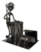 Outdoor Hunter With Dog Metal Desk Stationery And Business Card Holder Organizer