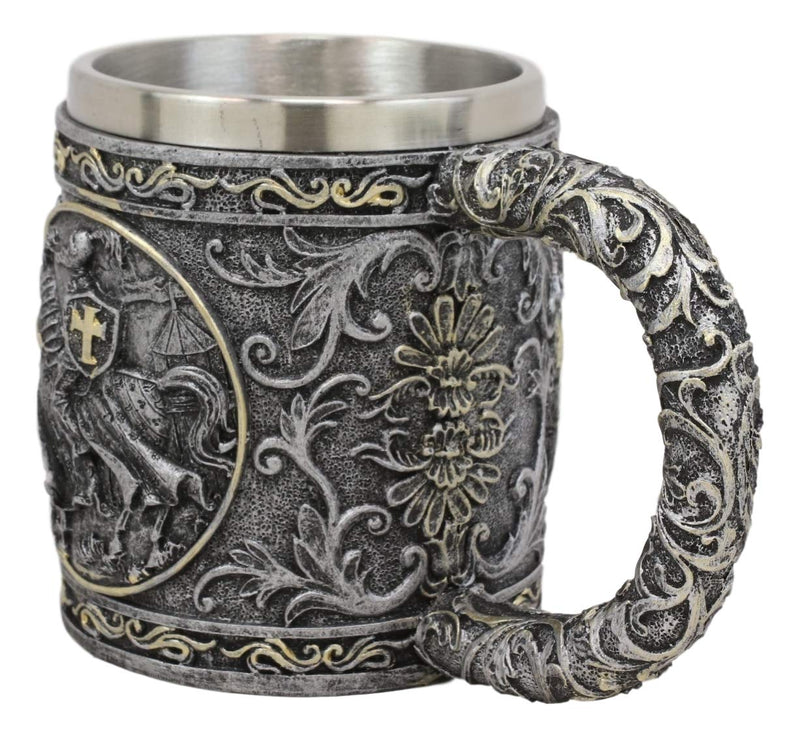 Ebros Medieval Knight Of The Cross Charging On Cavalry Horse Coffee Mug 14 Ounce