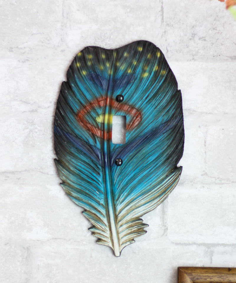 Pack of 2 Southwestern Indian Dreamcatcher Feathers Single Toggle Switch Plates