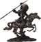 Ebros Western American Indian Warrior Riding Horse with Spear 13 inches Tall