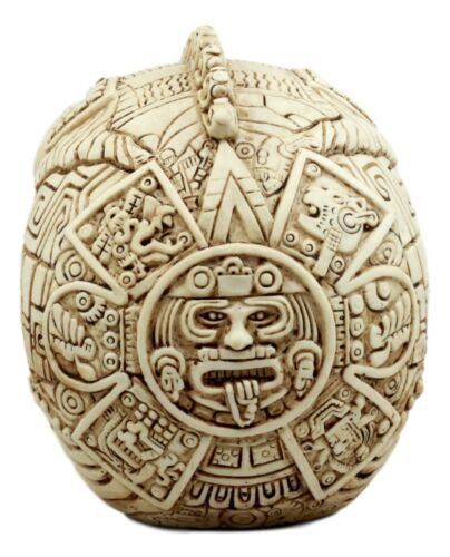 Aztec Quetzalcoatl Snake Cranium Skull Statue Halloween Skeleton Head Figurine