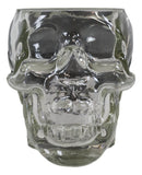 Ebros Skeleton Skull Glass Bowl Drink Stationery Office Holder Figurine Collectible