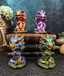 Ebros Gift Set of 4 Whimsical Wyrmling Baby Dragons Bobblehead Small Figurines