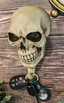 Pack Of 2 Macabre Halloween Grinning Evil Skull Head Bone Wall Coat Hook Plaque