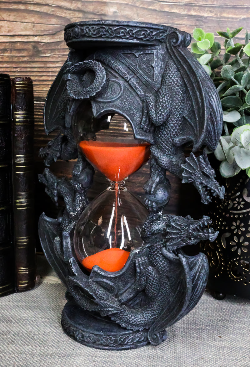 Ebros Gift Invertible Four Elemental Dragons Sand Timer Figurine Dragon Hourglass Sandtimer