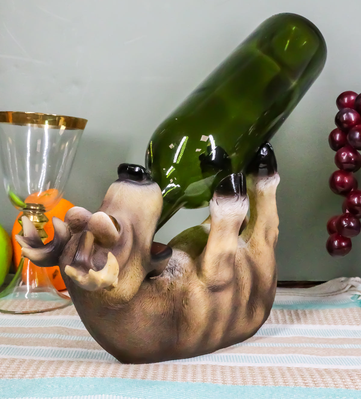 Rustic Cabin Lodge Decor Drunk Comical Deer Wine Bottle Holder Figurine Decor