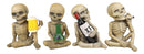 Ebros Addicted to The Bones Drinking Puffing Smoking Vices Skeletons Figurine Set of 4