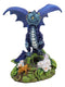 Ebros Fantasy Green Thumb Blueberry Indigo Blue Dragon Statue Fairy Garden Collectible