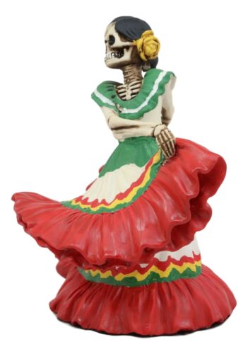 Ebros Dia De Los Muertos Danza De DAMA Red Sugar Skull Lady Dancer Statue 5.25" Tall Day of The Dead Vivas Calacas Figurine