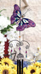 Ebros Stained Glass Purple Butterfly with Gems and Copper Wind Chime 34" Long