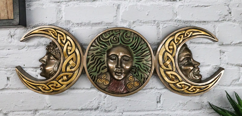 Triple Goddess Moon Mother Maiden Crone Celtic Knotwork Wall Decor Plaque