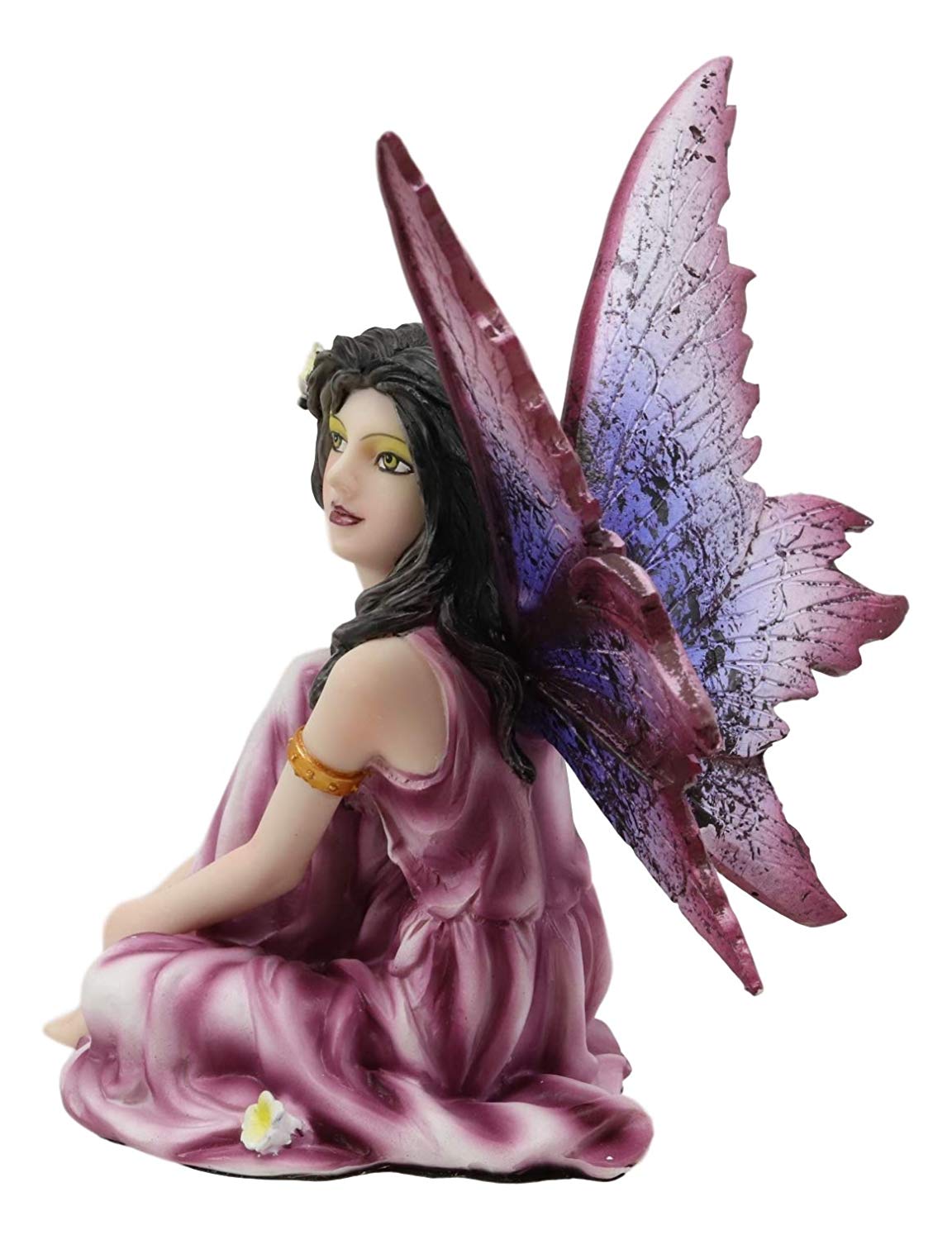 Ebros Beautiful Purple Fairy Gazing Into The Sky Statue 5.25" H Fantasy Figurine