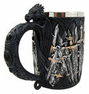Ebros Gift Medieval Renaissance Dragon Iron Throne Of Swords Coffee Mug Drinking Beer Stein Tankard Cup