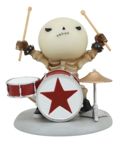 Lightning Lucky The Rock Star Skeleton Drummer Statue 3.5"H Rockband Celebrity