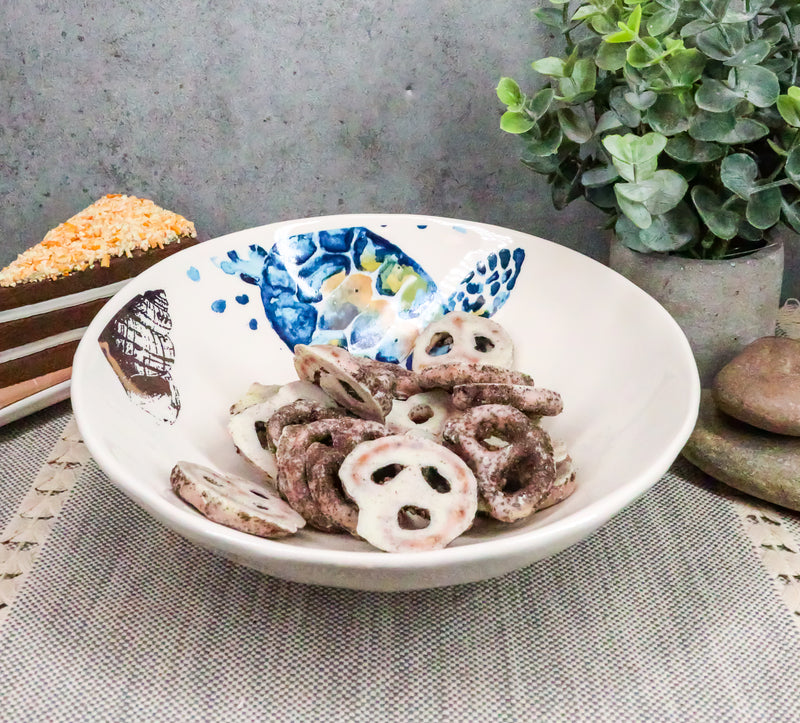 Ebros Blue And White Sea Turtle Ceramic Dinnerware (Soup Noodle Bowl 46oz, 1)