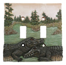 Pack of 2 Wildlife Bayou Swamp Alligator Double Toggle Switch Wall Outlet Plate