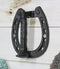 Cast Iron Rustic Farmhouse Cowboy Horseshoe Cutout With Nail Spike Door Knocker