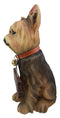 Ebros Gift Yorkie Dog with Double Sided Sign Indoor/Outdoor Statue