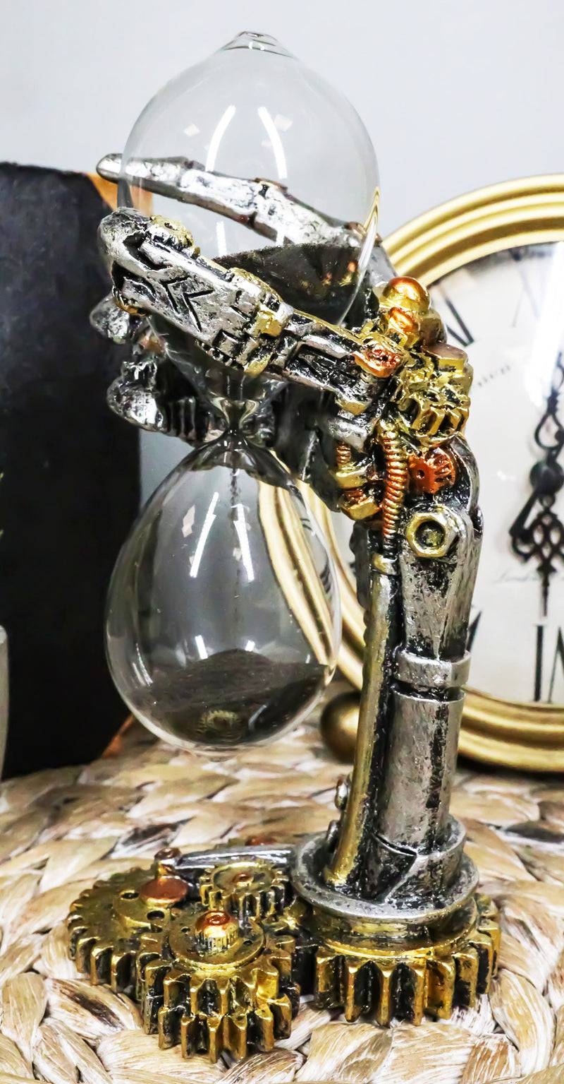 Chronos Time Warp Steampunk Robotic Cyborg Hand Gearwork Clockwork Sand Timer