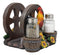 Rooster Chicken By Farm Barrels Wagon Wheels Napkin & Salt Pepper Shakers Holder