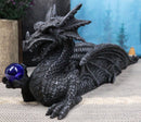 Leviathan Water Dragon Holding Blue Crystal Orb Incense Cone Holder Figurine