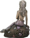 The Enchanted Mermaid Sitting on Rock Bronze Look Statue Figurine Sculpture New