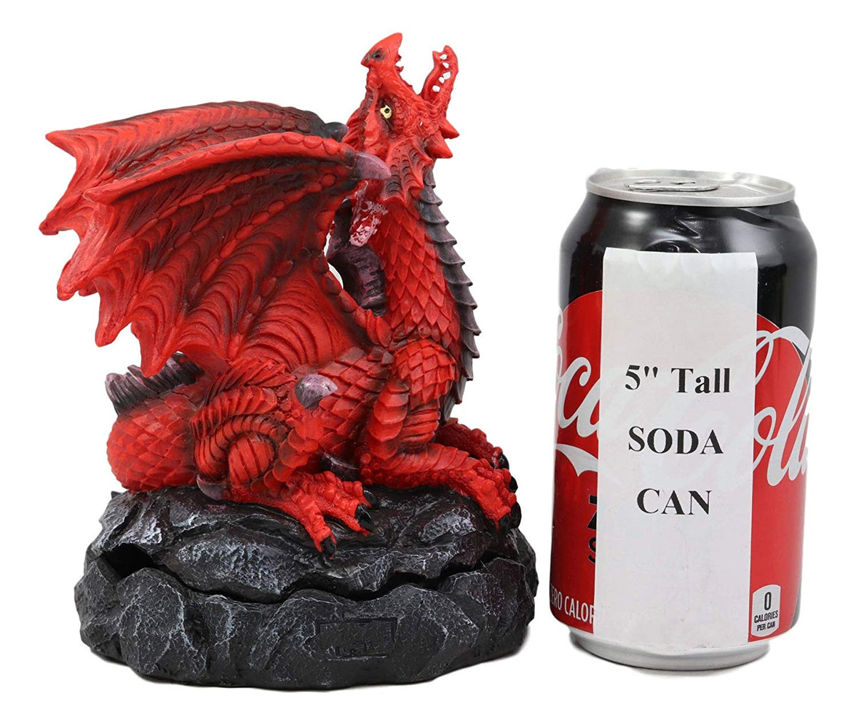 Ebros Smoke Fire Breathing Smaug Red Dragon Backflow Incense Cone Burner Statue Decor - Ebros Gift