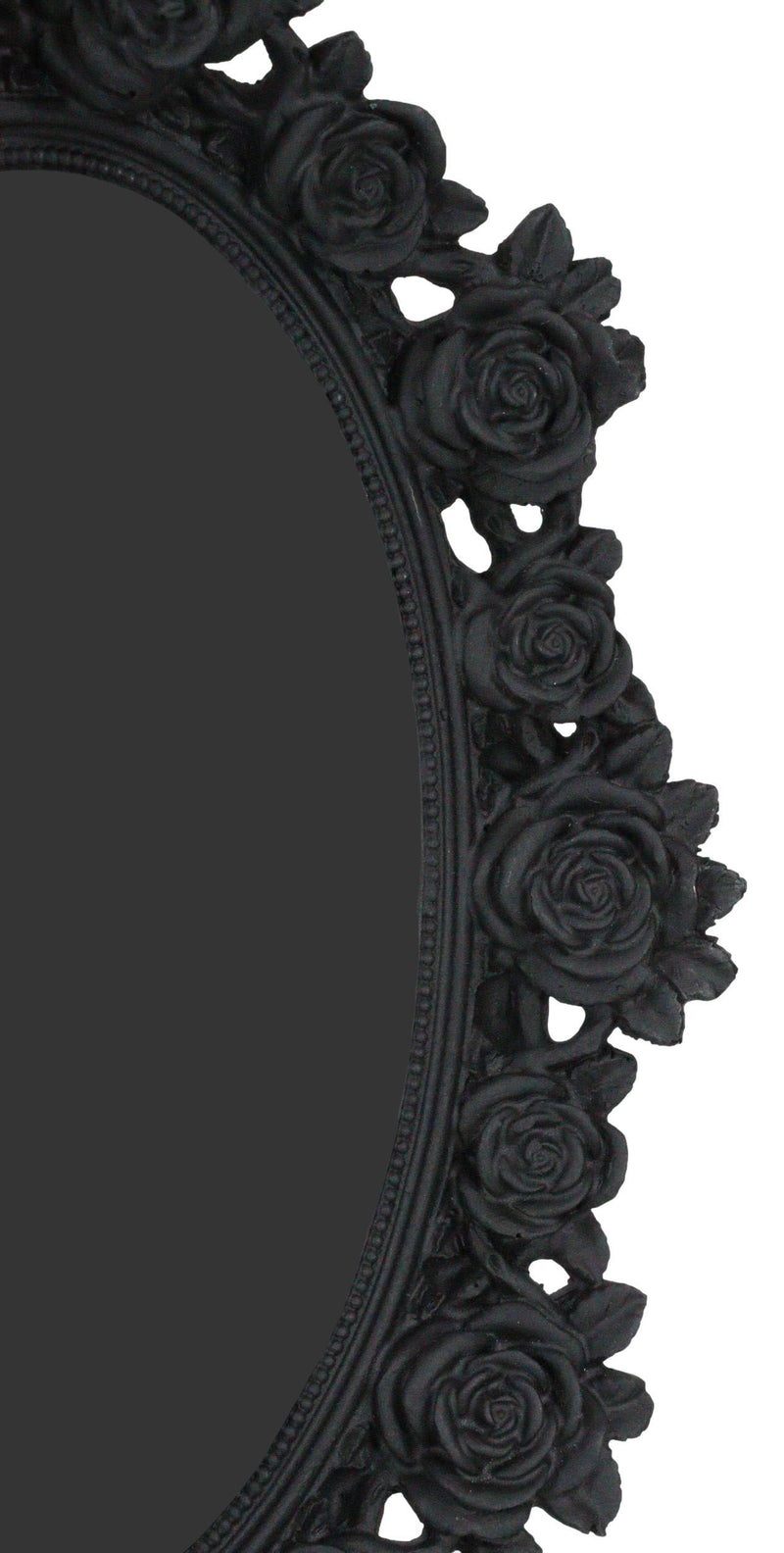 Victorian Black Gothic Roses Floral Vanity Dresser Desktop Table Mirror Decor