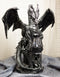 Ebros Dark Beacon Dragon Guardian of Styx Castle Gate Statue W/ Solar LED Light