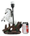 Ebros White Rearing Wild Horse Stallion Desktop Table Lamp With Nature Shade
