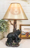 Rustic Western Roaming Forest Black Bear Desktop Table Lamp Lighting Decor 20"H