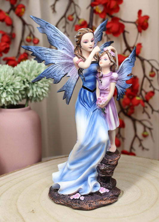 Ebros Motherhood Maternity Fairy Mother Fixing Flower Girl Daughter Hair Figurine 8"H