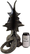 Ebros Large Stone Finish Crouching Skinny Winged Dragon Gargoyle Sentry Statue Decor