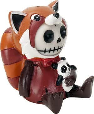 Ebros Furrybones Reddington The Red Panda Hooded Skeleton Monster Collectible