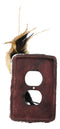 Set of 2 Western Indian Dreamcatcher Straws Feathers Double Outlet Cover Plates