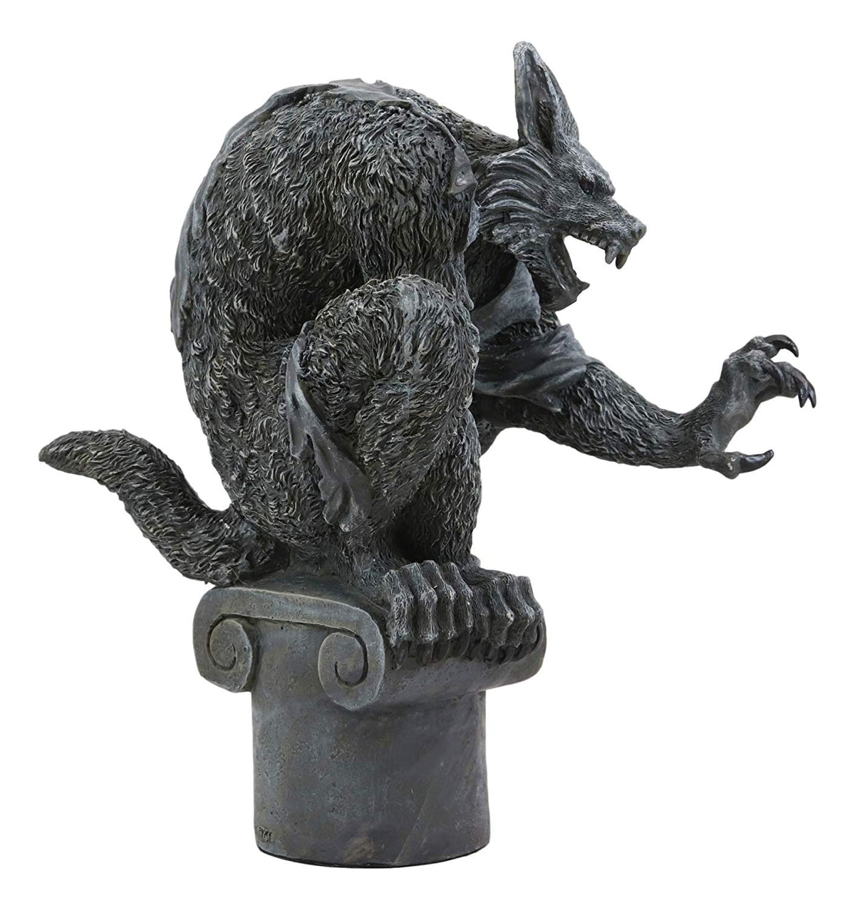 Ebros Gift Remus The Elder Werewolf Lycan Crouching On Roof Pillar Statue Macabre Dark Underworld Full Moon Werewolves Direwolf Halloween Gothic Decor - Ebros Gift