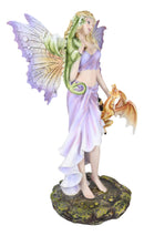 Khaleesi Mother of Dragons Purple Fairy with Green and Red Dragonlings Figurine