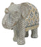 Ebros Large Gold Accent Mosaic Design Noble Elephant With Trunk Up Statue 9"L