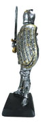 Suit Of Armor Medieval Knight Guard With Broad Shield and Sword Mini Figurine