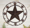 16"D Western Lone Star With Mini Stars Barbed Wire Metal Circle Wall Plaque