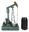 Western Rustic Green Vintage Nodding Donkey Pumpjack Oil Derrick Rig Figurine
